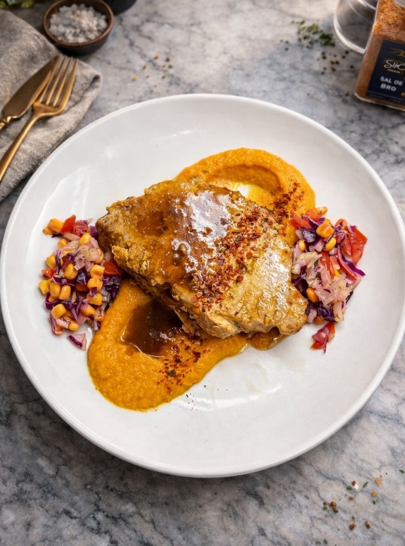 Carre de cerdo con cremoso de boniato